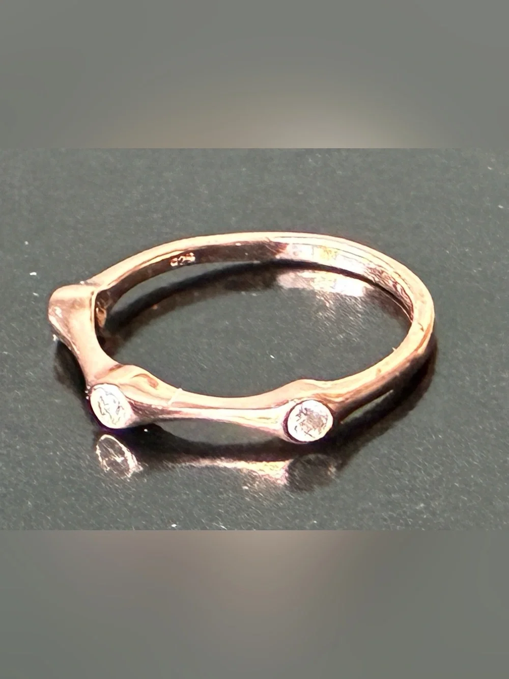 Sterling Silver 925 Rose Gold Tone Sz 7